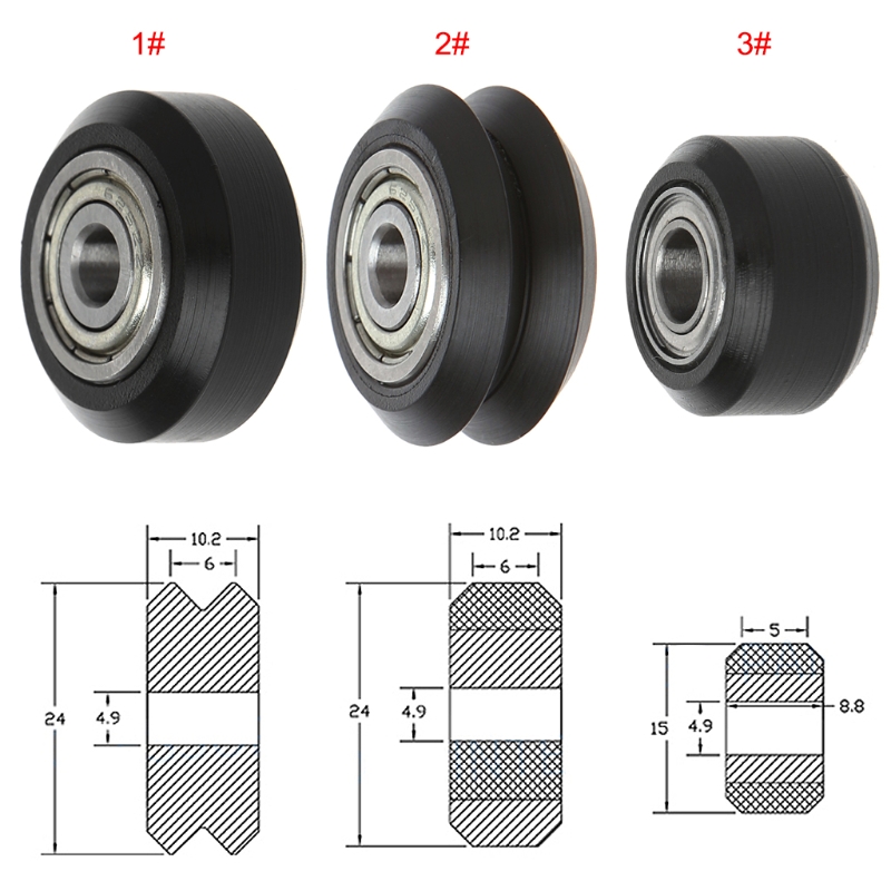 POM Plastic Wheel With 625zz MR105zz Idler Pulley Gear Passive Perlin Wheel V-Slot Type For 3D Printer