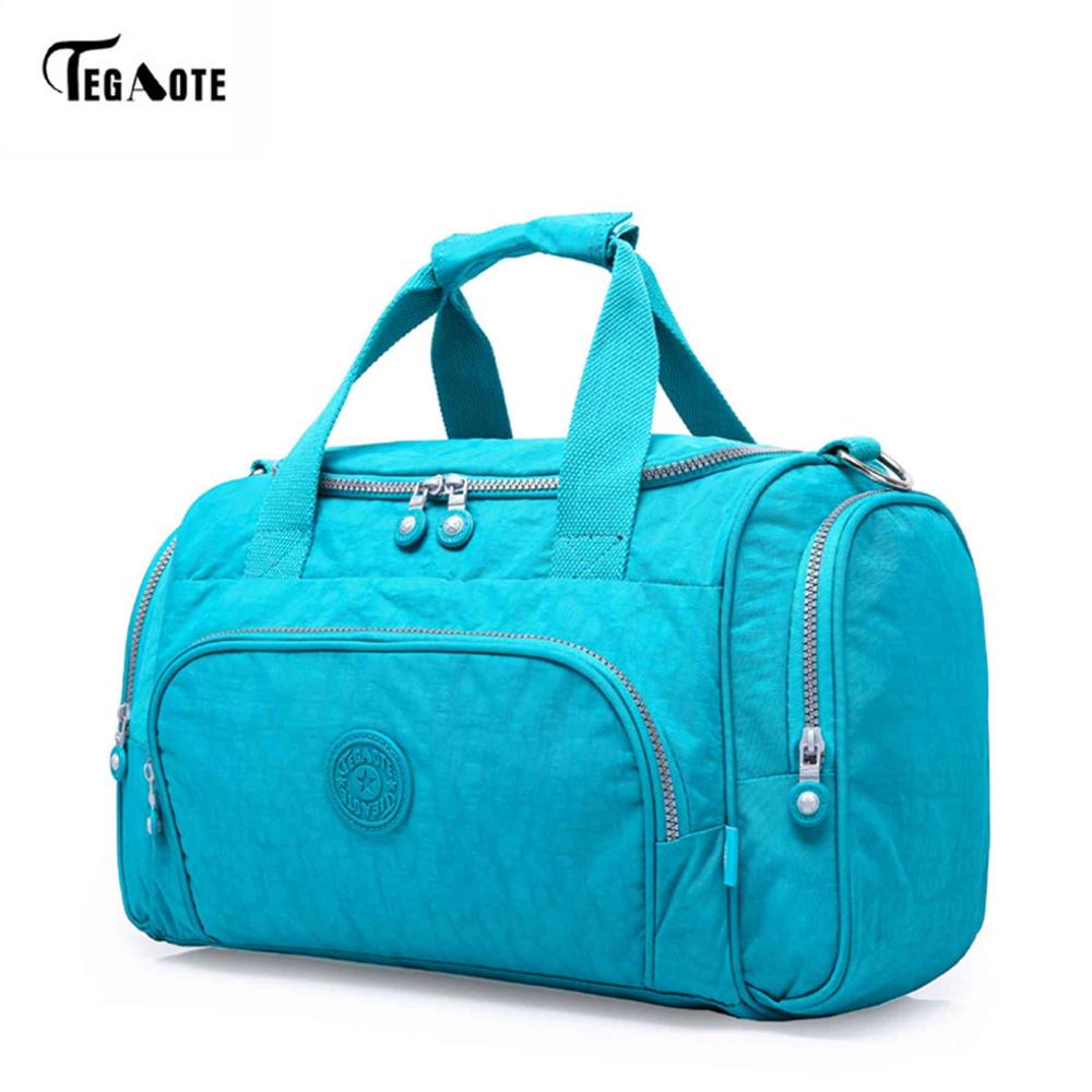 TEGAOTE Men's Travel Bag Zipper Luggage Travel Duffle Bag Latest Style Large Capacity Male Female Portable Travel Tote: Blue