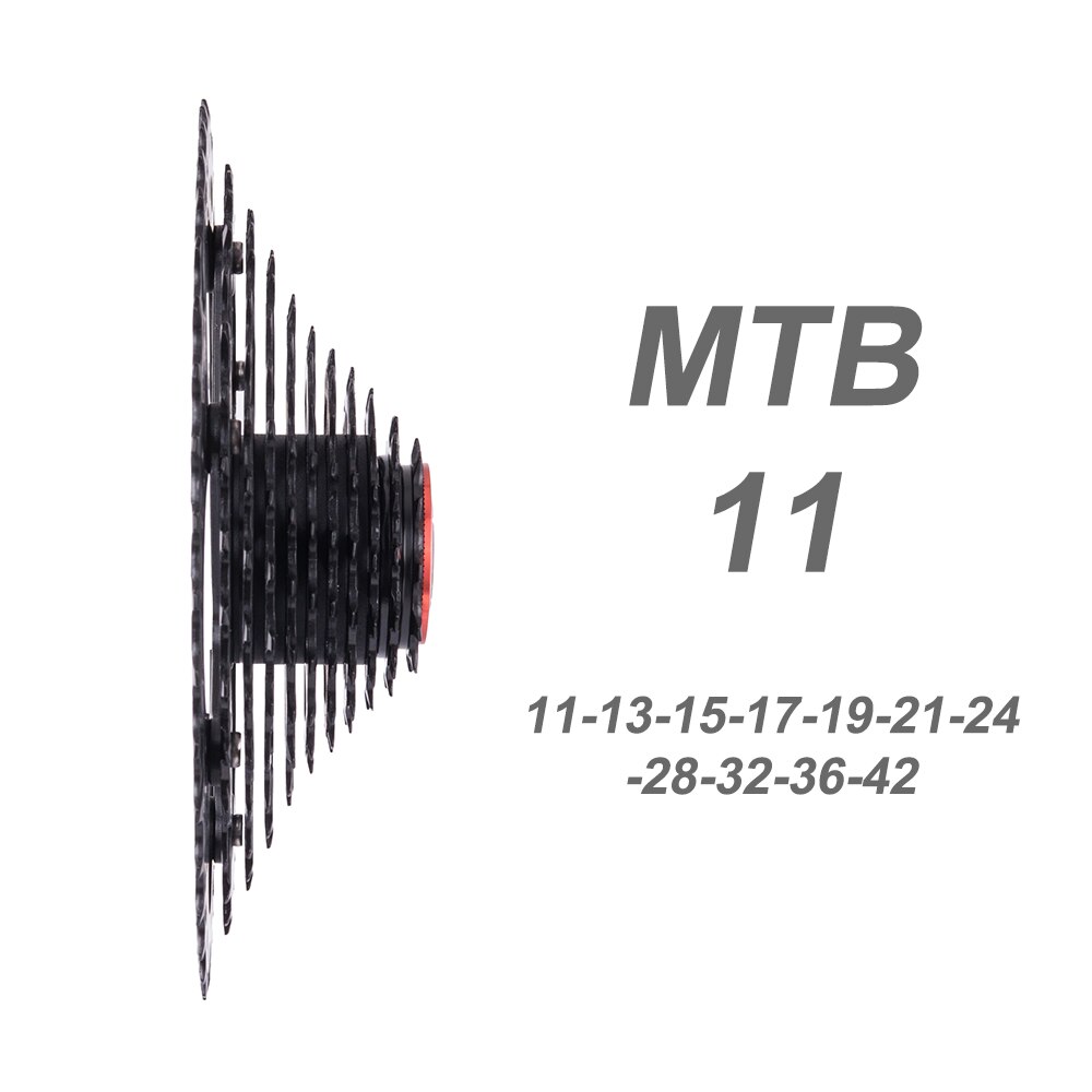 Mtb 11 speed 11-42t black cassette wide ratio mountain bike kædehjul kompatible til shimano  m7000 m8000 m9000 cykeldele