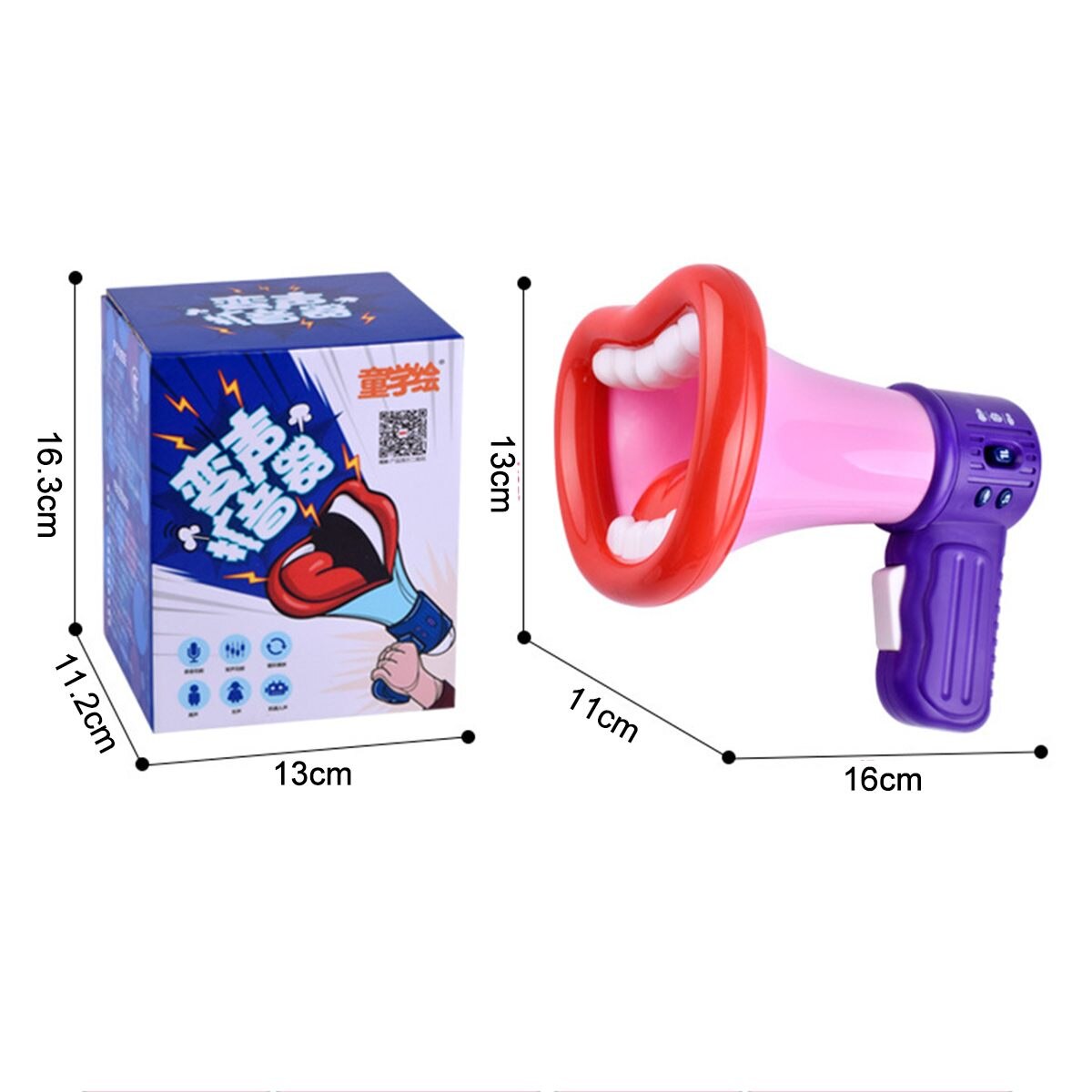 Mégaphone Portable pliable haut-parleur amplificateur enregistreur Bullhorn changeur de voix avec fonction de mégaphone drôle Handhe