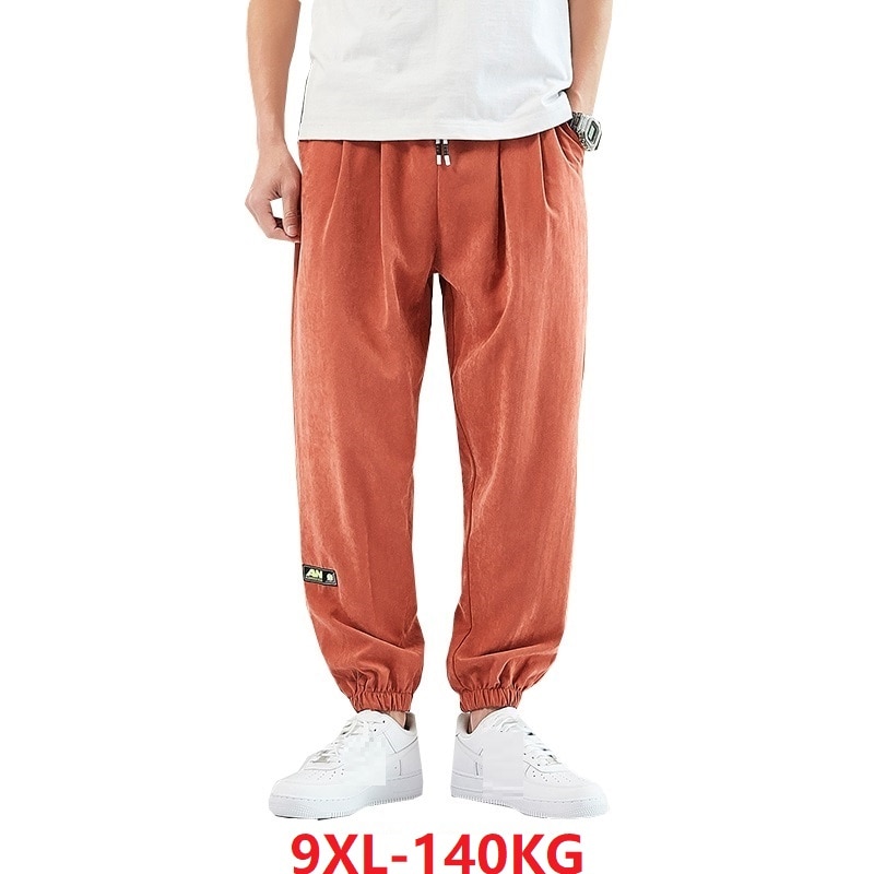 men pants korea style loose vintage casual streetwear pencil pants plus size elasticity man oversize big sales Harem pants 56 58