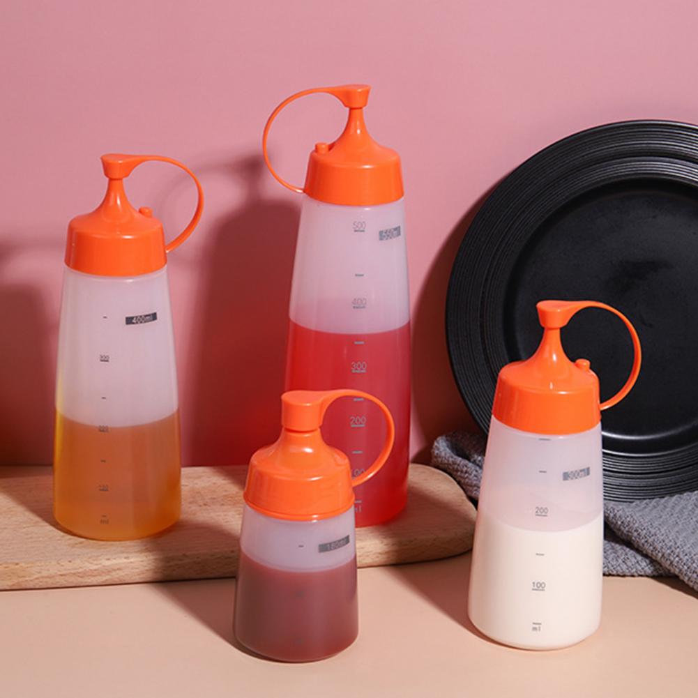 Spice Bottle Clear Scale 2 Colors Condiment Bottle Multi-purpose Dust-proof Oil Bottle for Travel Squeeze Bottle
