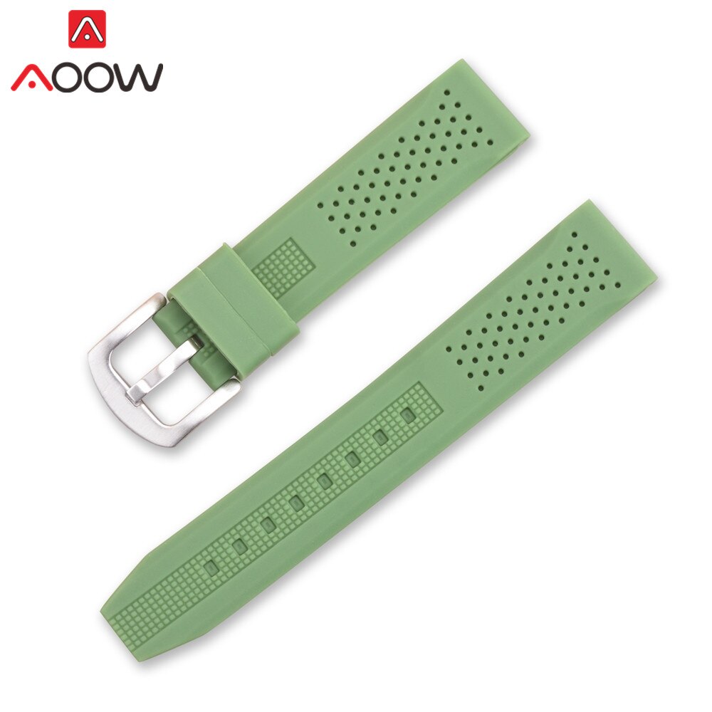 Pulseira universal de silicone, pulseira à prova d&#39;água para gear s2 s3, 16mm, 18mm, 20mm, 22mm e 24mm: Green / 16mm