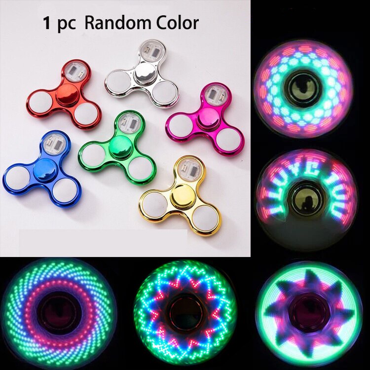 Luminous Fidget Spinner LED Light Up Changeable Hand Spinners Adult Glowing Spiner Stress Relief Toys For Kids: Random color