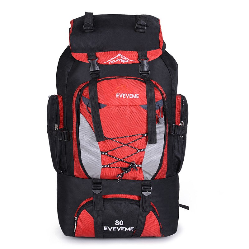 80L Mannen Unisex Waterdichte Rugzak Travel Pack Sport Bag Pack Outdoor Wandelen Klimmen Camping Rugzak Voor Mannelijke Vrouwen Vrouwelijke: Rood