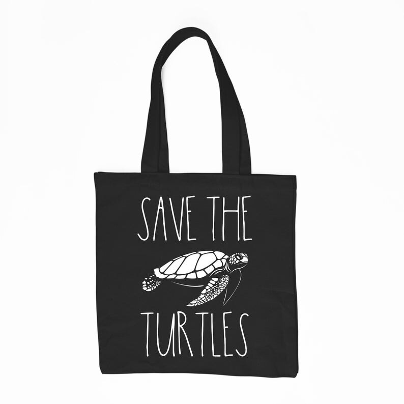 Save the Turtles Tote Bag No Planet B Shopping Bag Climate Change Reusable Shopping Tote Bag handbag Canvas bag with zipper