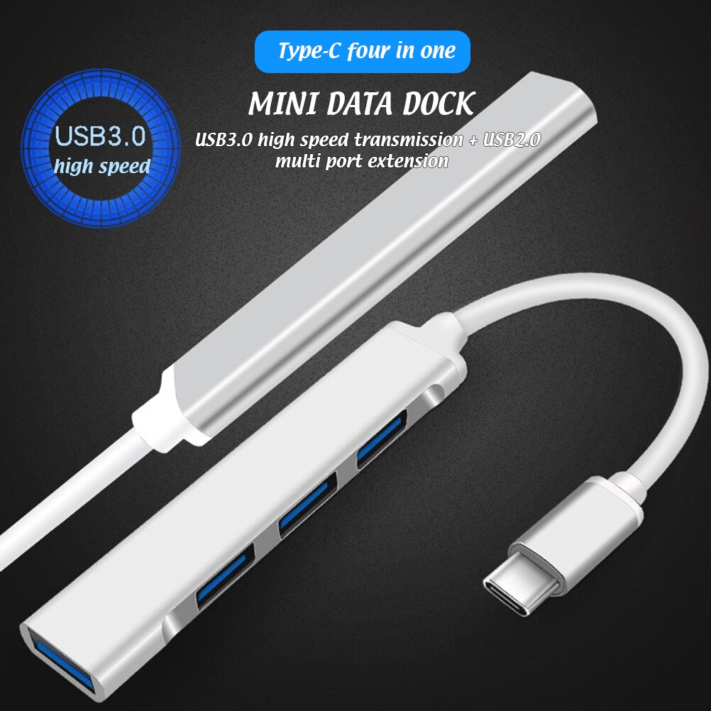 Usb C Hub 3.0 Type C 3.1 4 Port Multi Splitter Adapter Otg Voor Lenovo Xiaomi Macbook Pro 13 15 air Pro Pc Computer Accessoires