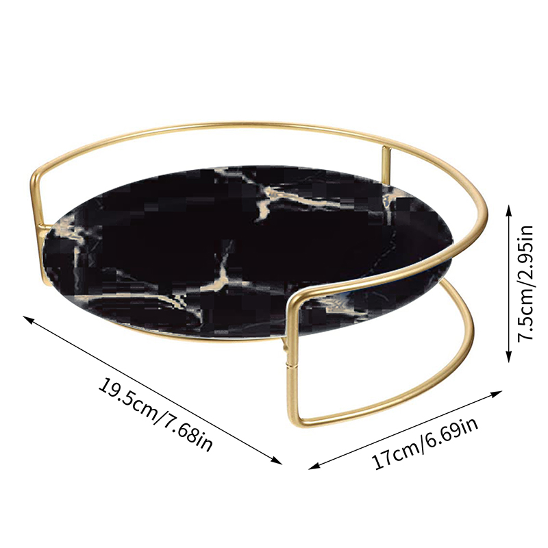 Badkamer Organizer Houder Met Metalen Basis Cosmetische Container Marmeren Patroon Rek Home Party Decoratie Kaarshouder