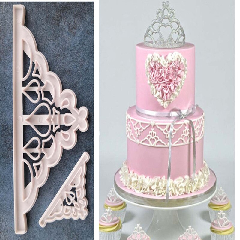 2 Stks/set Tiara/Kroon Plastic Cake Decoratie Sugarcraft Tool Cake Tool Fondant Cakevorm A1277
