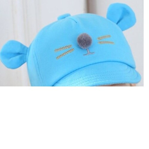 Enfant en bas âge garçon filles hiver coton Beanie chapeau -né bébé oreilles en peluche casquette chaude: Bleu