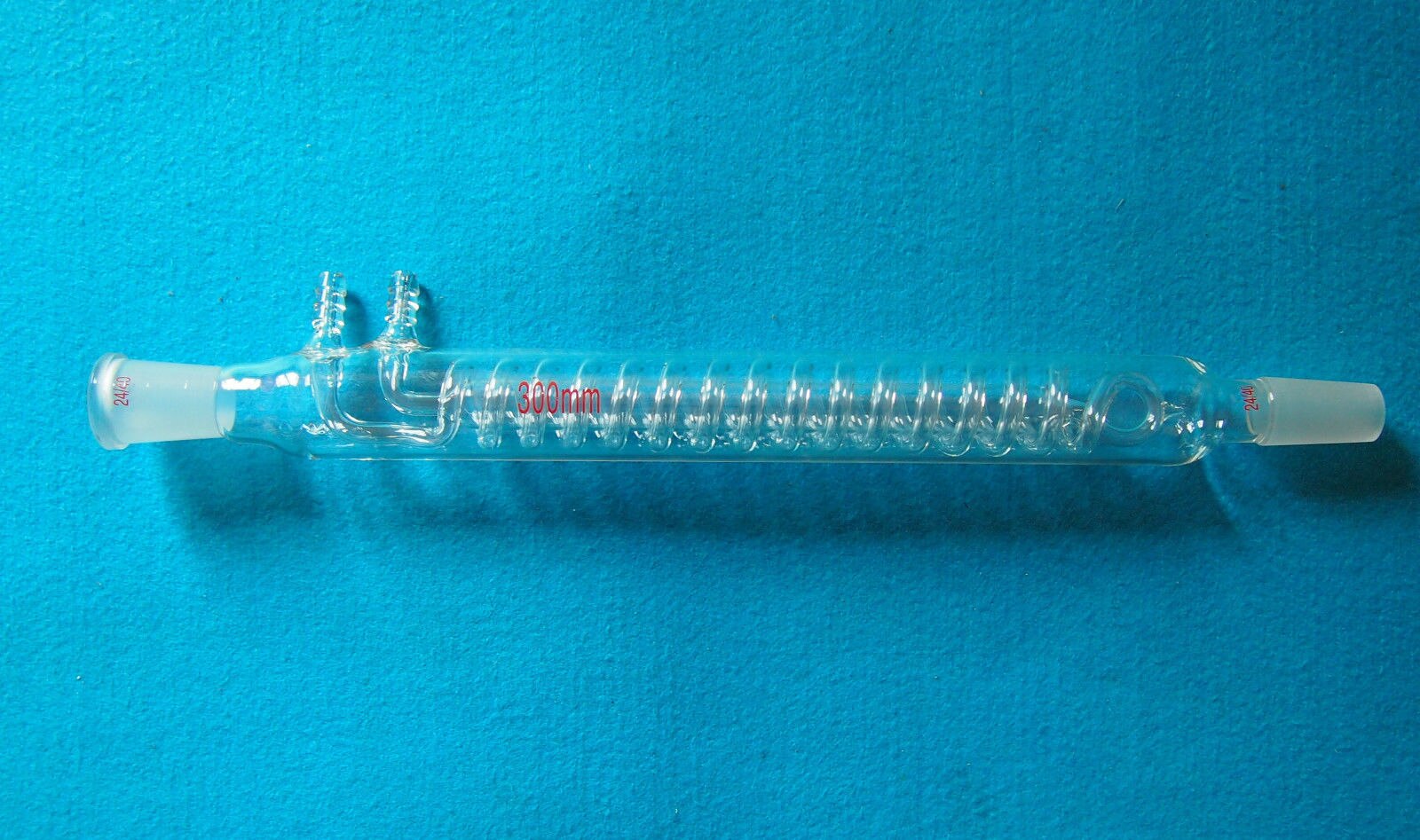 200mm, 24/40, condensador de reflujo en espiral de vidrio, cristalería de laboratorio de química de avance