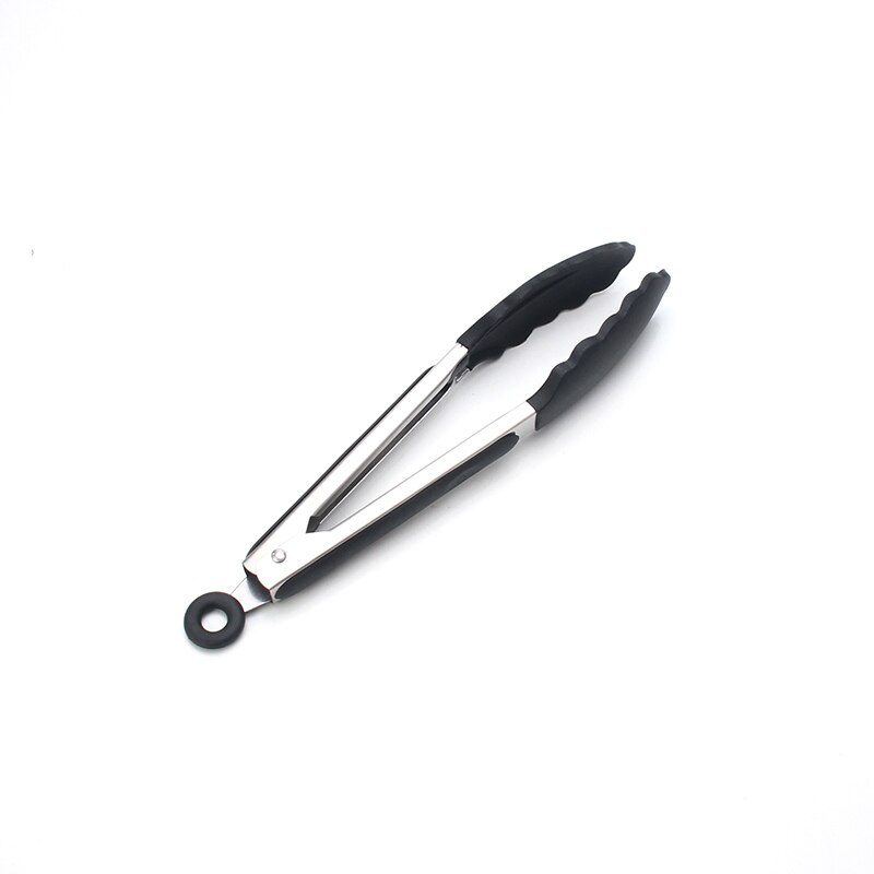 Ustensiles de cuisine antiadhésifs ensemble de ustensiles de cuisine en Silicone Gadgets de cuisine spatule cuillère ustensiles de cuisine bricolage outils de cuisine: Black Tong