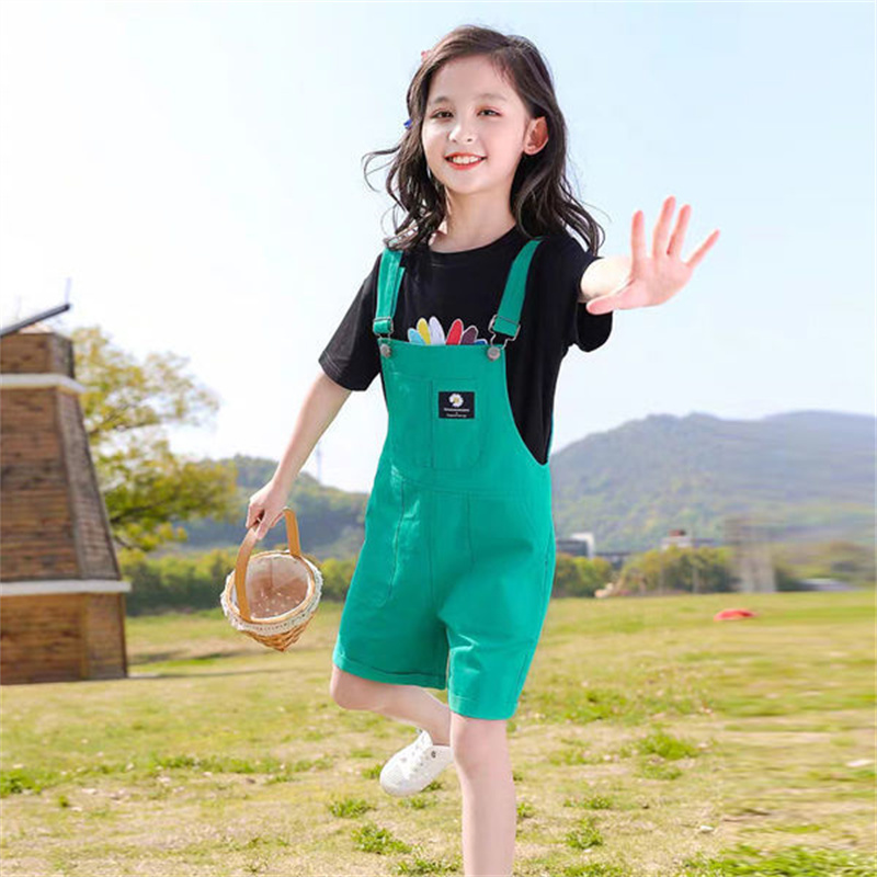 Teen Girls Overalls Cowboy Breastplate Teenage Red White Pants Kids Dungarees Denim Overall Clothes For 6 8 10 12 14 Years