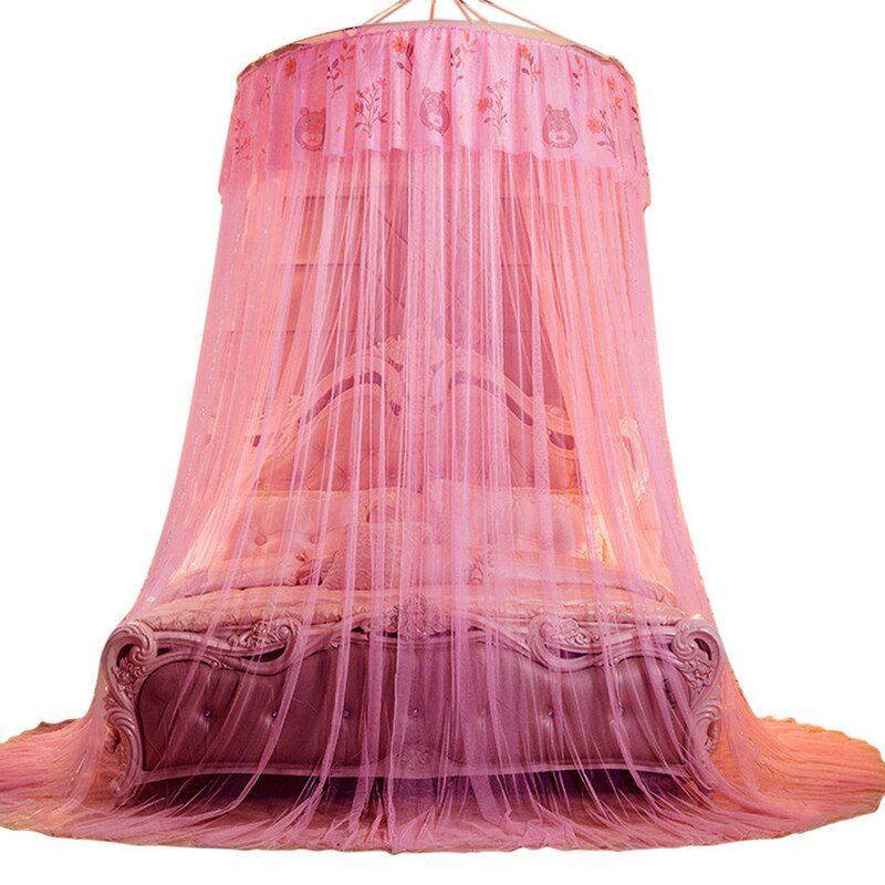 Mosquito Net Three-door Mosquito Net Anti-insect Bed Canopy Summer Palace Mosquito Net Single Double Bed Decor: Pink 120x280cm