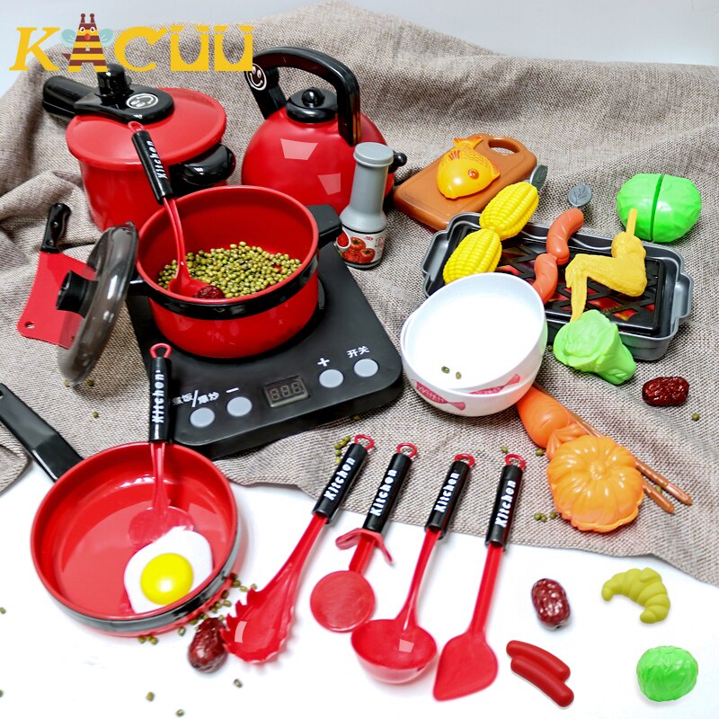 Bambini In Miniatura Cucina Giocattolo Set Giochi Di Imitazione Simulazione Cibo Pentolame E Utensili Per Cucinare Pentola Padella di Cottura Utensili della Casa del Gioco Giocattolo Per Bambini Regalo