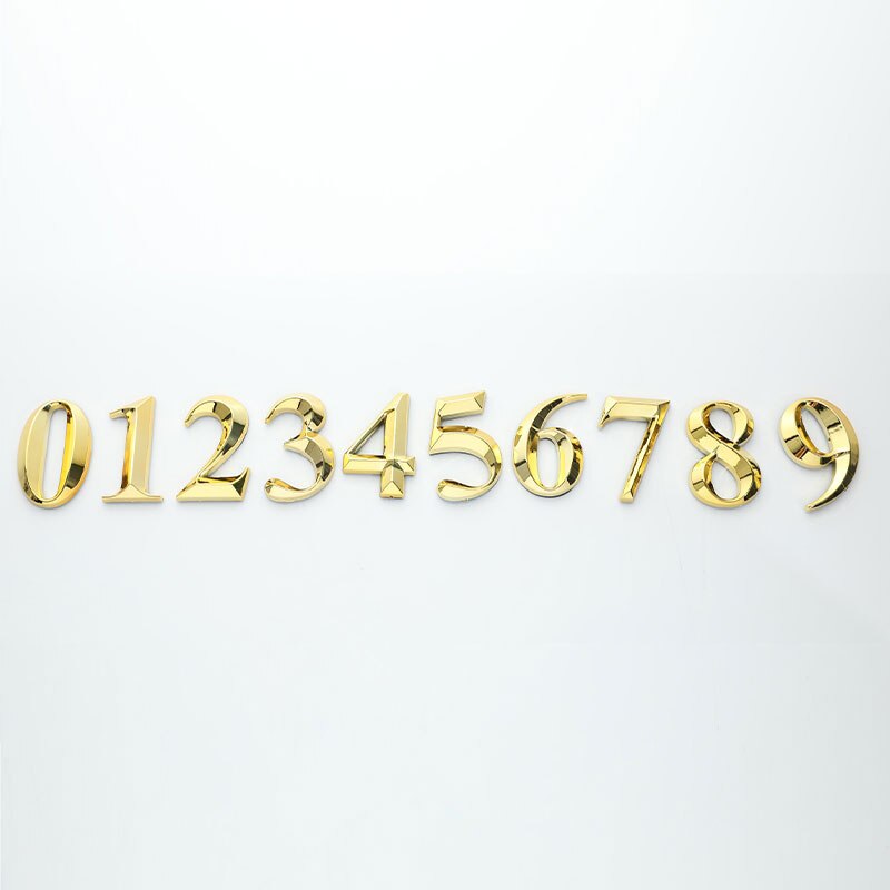 Höer 5cm Goldene Hause Aufkleber Adresse Tür Etikett Gold Moderne Haus Anzahl 0-9 Hotel Wohnung Tür Platte Heimat Dekor Zubehör