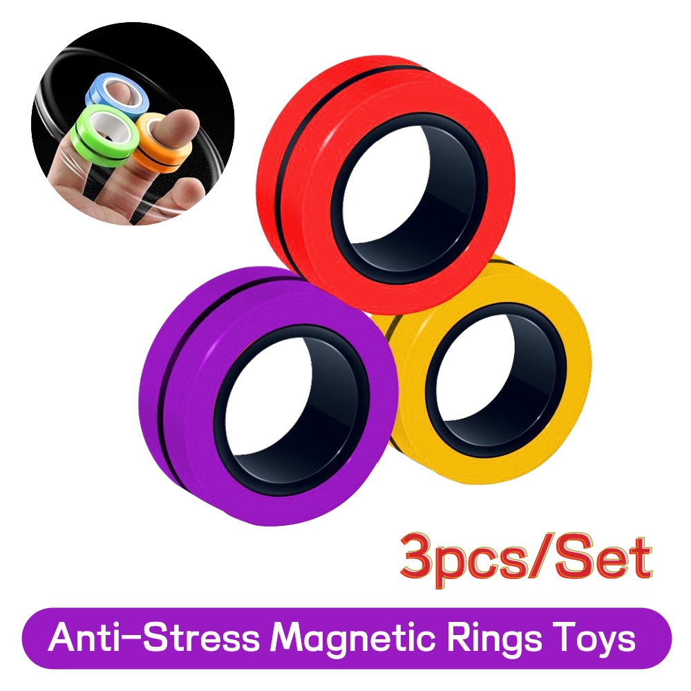 Magnetic Rings Anti-Stress Magnetic Bracelet Ring Unzip Toy Magic Ring Props Tools Decompression toys Magnetic Bracelet Ring Toy