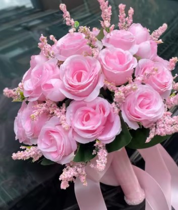 Ramo de novia, flores, accesorios de boda para dama de honor, rosas artificiales azules, ramos de novia, decoración de boda: Rosa