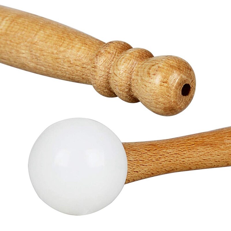 Crystal Singing Bowl, Wooden Handle Rubber Beater Hand Percussion Meditation Sound Bowl Accessory