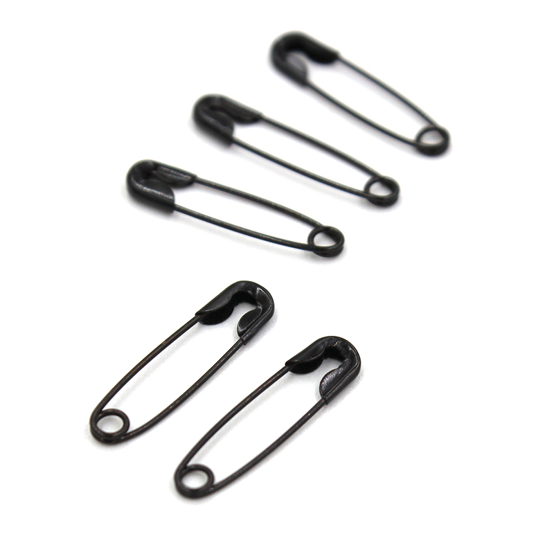 200 pçs liga preto pequenos pinos de segurança descobertas broche ferramenta de costura tricô ponto marcador tag pinos clipes diy artesanato suprimentos 5x19mm: Preto