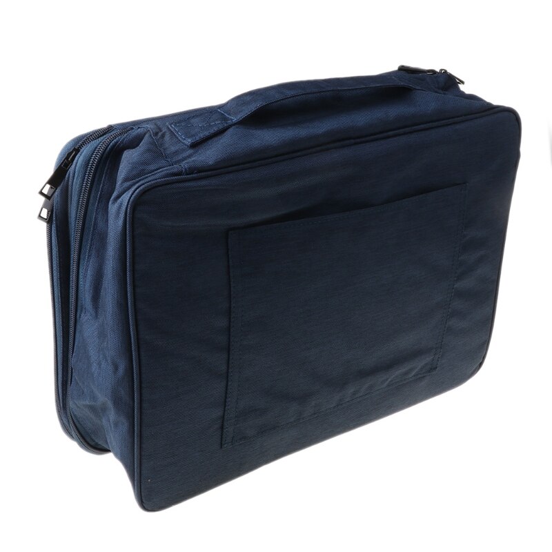 Veilige documenttas met slot, meerlaagse bestandsopbergdoos, documentorganizer tas voor thuiskantoorreizen, draagbare opbergtas voor iPad, contant geld, sieraden, paspoort, certificaten (grijs