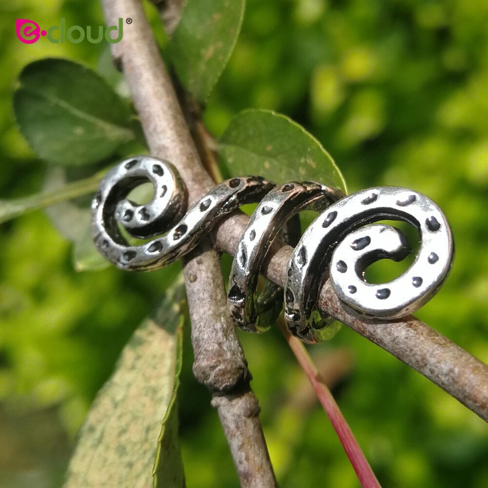 20 stks/partij Haar Kralen Ringen-Dreadlock Haar Accessoires Norse Spiraal Haar Coils Lente Kralen voor Braid Baarden Haar Hangers