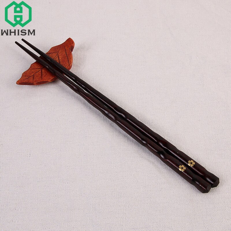 Whism 5Pairs Natuurlijke Handgemaakte Houten Eetstokjes Antislip Houten Chop Stick Set Met Geschenkdoos Japanse Sushi Eetstokje voor Diner