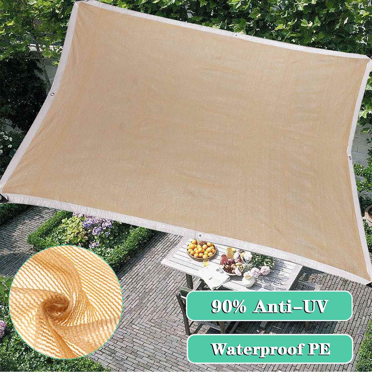 4Sizes Sun Shelter Sunshade Protection Outdoor Canopy Car Garden Patio Swimming Pool Shade Sail Awning Camping Shade Cloth Large