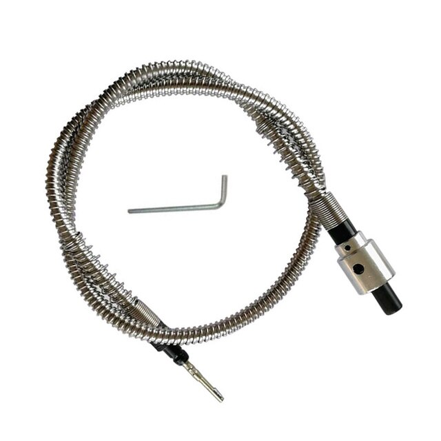 Eje Flexible para herramienta de grabado, eje Flexible compatible + pieza de mano para taladro eléctrico estilo Dremel, accesorios para herramientas rotativas: SilverFlexible shaf