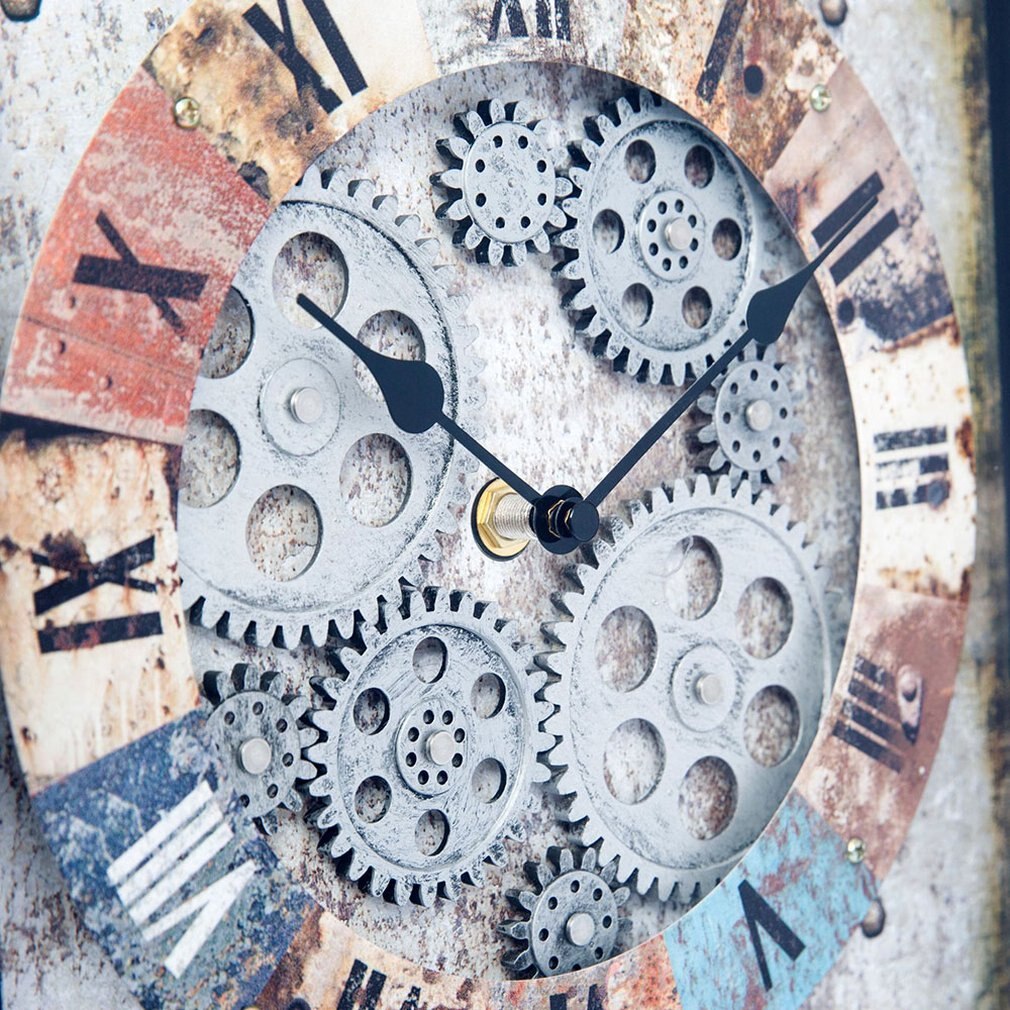 Wall Clocks Simple Mute Quartz Clock Industrial Art Gear Clock Living Room Wall Clocks