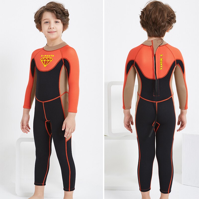 2.5mm Boy Superman Neoprene Wetsuit Keep Warm Spearfishing Diving Suit Children Surf Wet Suit X-MAN Swimming Suit for Boys