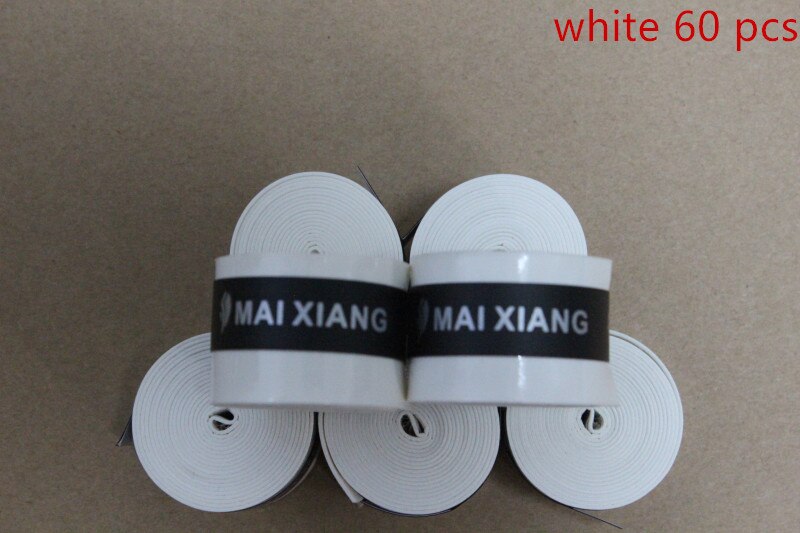 dry frosting sweat band grip ( 60 pcs in one set ) badminton racket sweat band . tennis racket overgrips: White