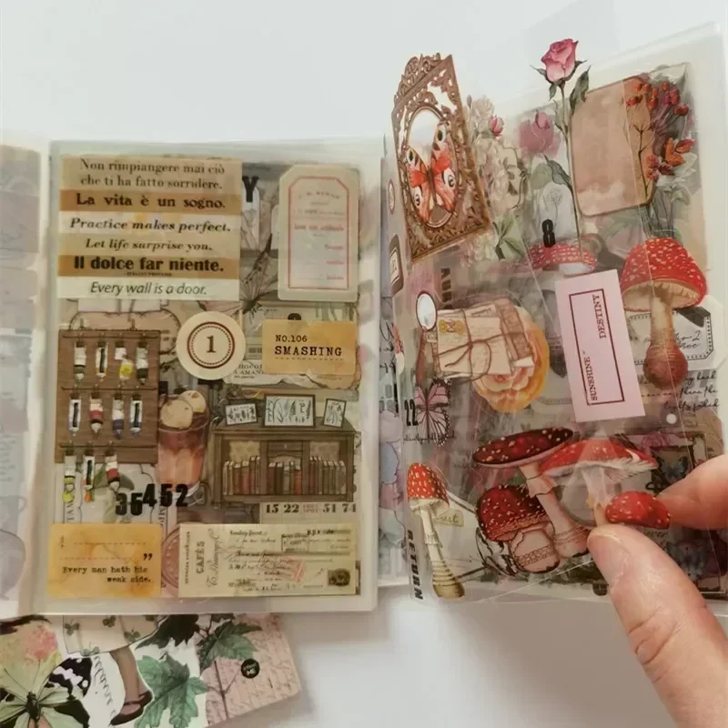 JIANQI 20 pièces PET découpé autocollants livre plante fleur étiquette décorative à la main Scrapbooking matériel journal Album artisanat fournitures