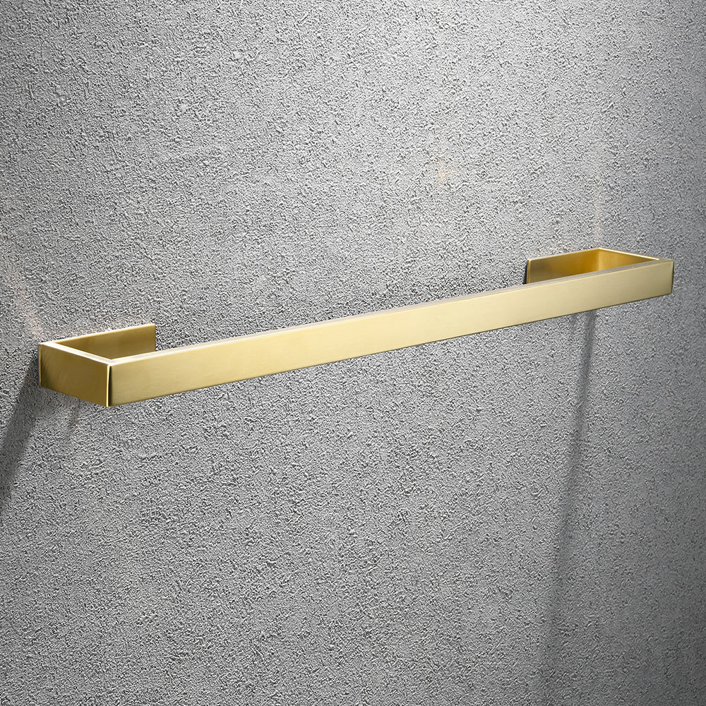 Wall Mounted Geborsteld Goud Handdoek Bar Kapstok Handdoek Ring Papier Houder 304 Roestvrij Staal Lijm Badkamer Accessoires Set: towel bar