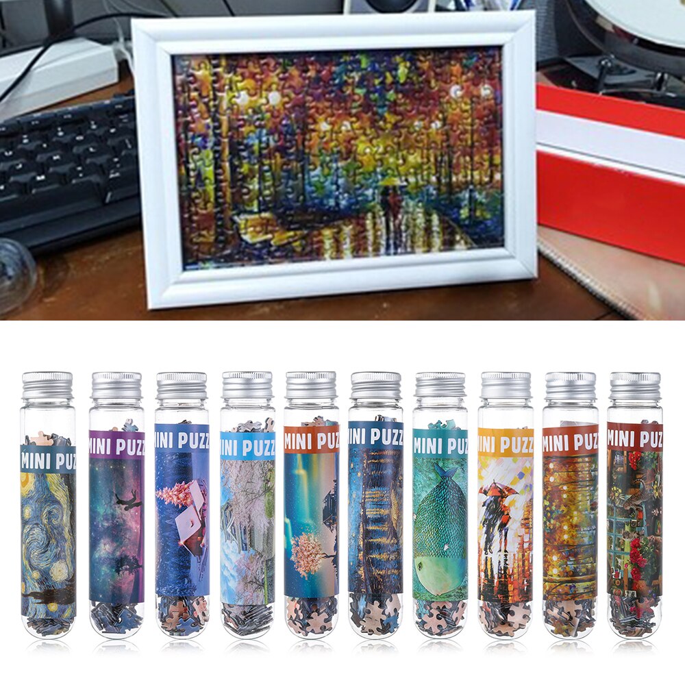 150 Pcs Mini Test Tube Jigsaw Puzzle Adults/Kids Landscapes Puzzle Game Toy Education Brain Decompress Toys
