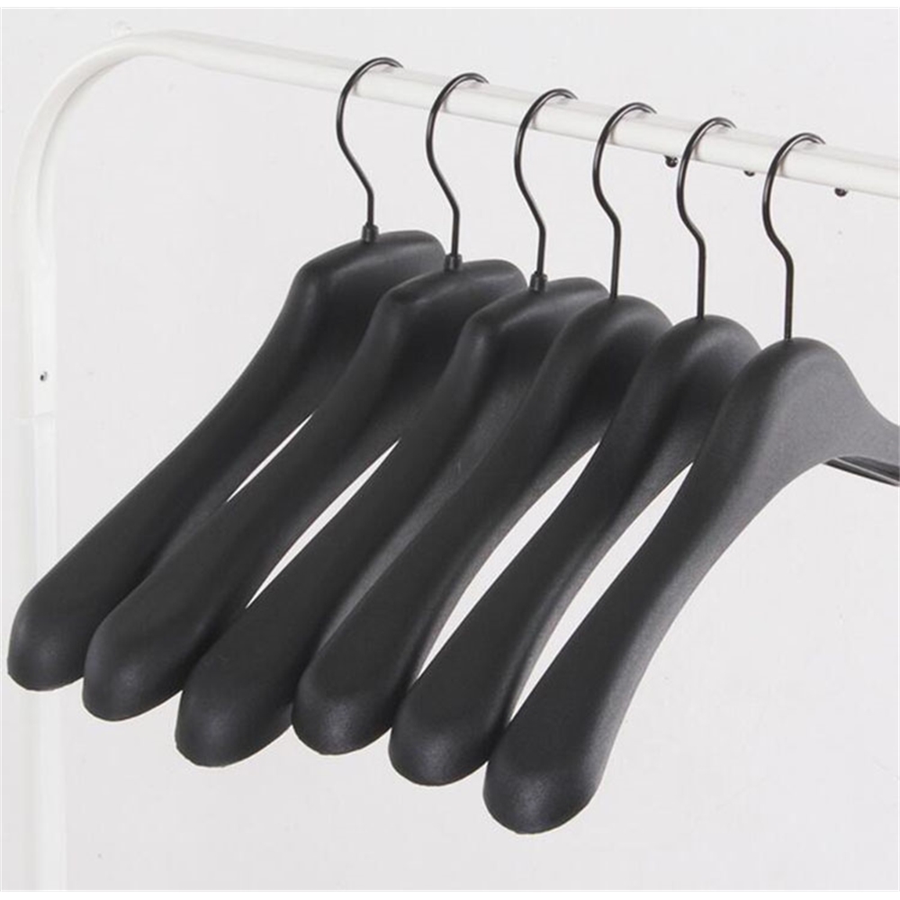Cintre en plastique noir épais à épaules larges pour manteaux, veste et fourrure (5 pièces/lot)