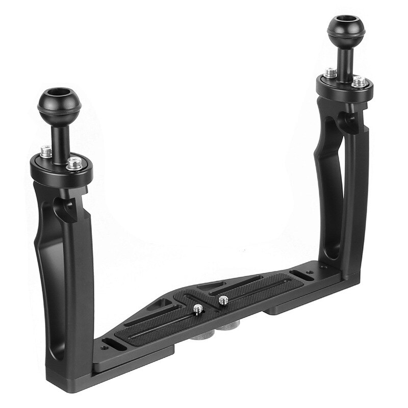 DSLR Diving Dual Handheld Tray Bracket with Clip Screw Adapter Top Handle Shutter Extension Sports Camera Underwater Photography