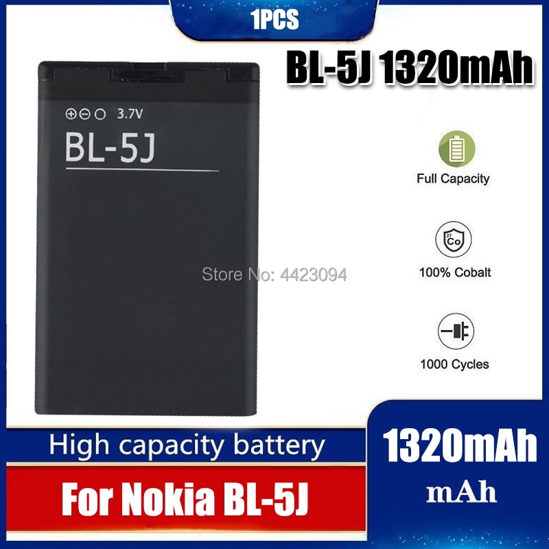 1pc 1320mAh BL-5J BL5J BL 5J do telefonu Nokia 5230 5233 5800 3020 XpressMusic N900 C3 Lumia 520 525 530 5900