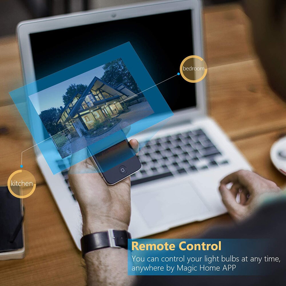 1PCS 15W WiFi Smart Light Bulb E27 B22 Dimmable RGB+CW LED Spotlight Bluetooth Voice Control Lamp Work With Alexa Google Home