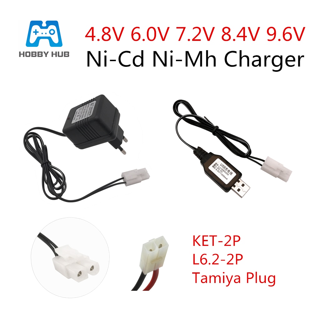 4.8V 6.0V 7.2V 8.4V 9.6V caricabatterie per NiCd NiMH ingresso batteria 100V-240V con caricabatterie spina Tamiya per giocattoli RC caricabatterie 7.2V