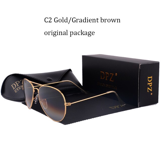 DPZ Glass lenses Gradient women sunglasses men 58mm 3025 Mirror G15 Gafas rayeds Brand sun glasses UV400: C2 with package