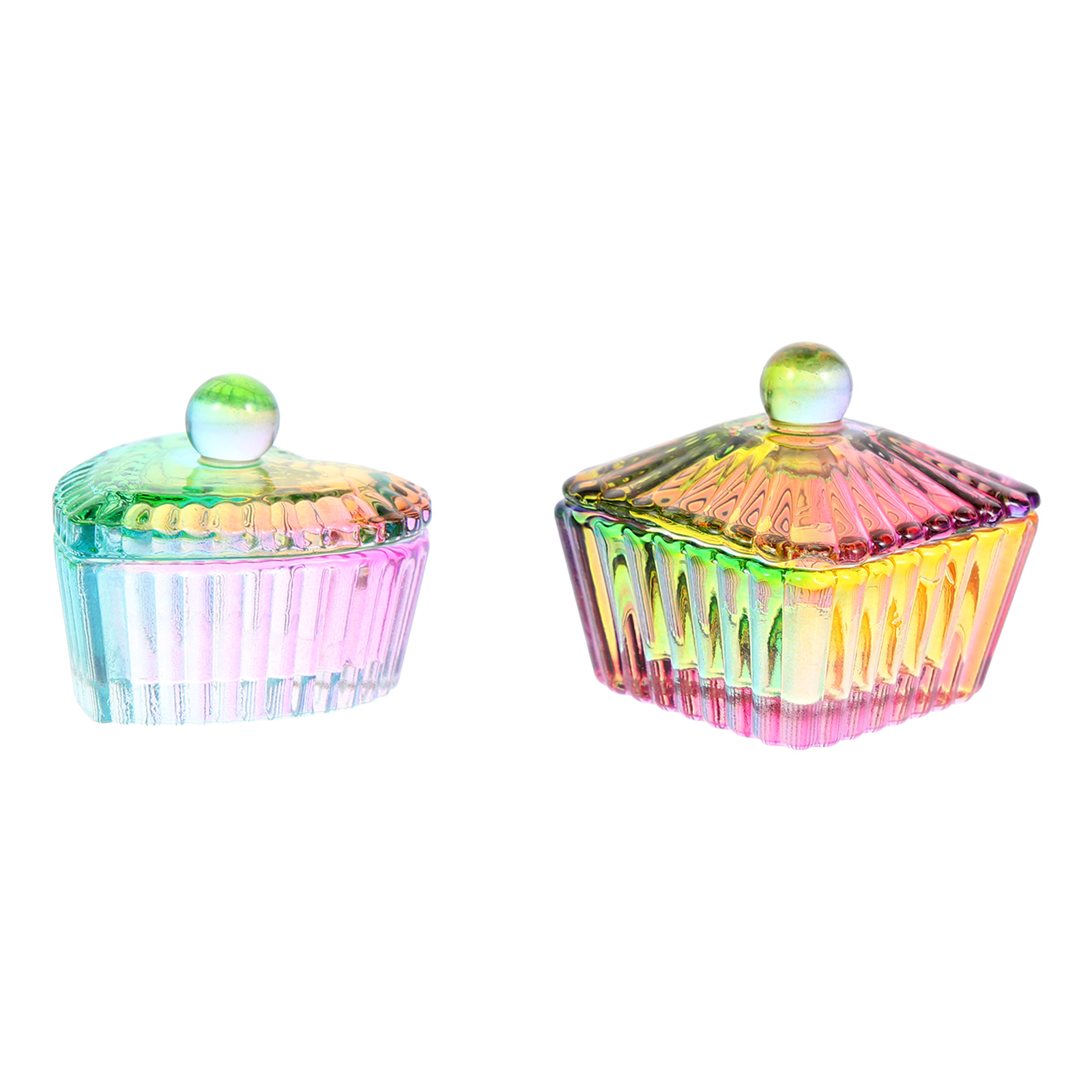 Taza líquida de manicura práctica, vaso con tapa de vidrio para salón de uñas, suministro de manicura, 2 piezas