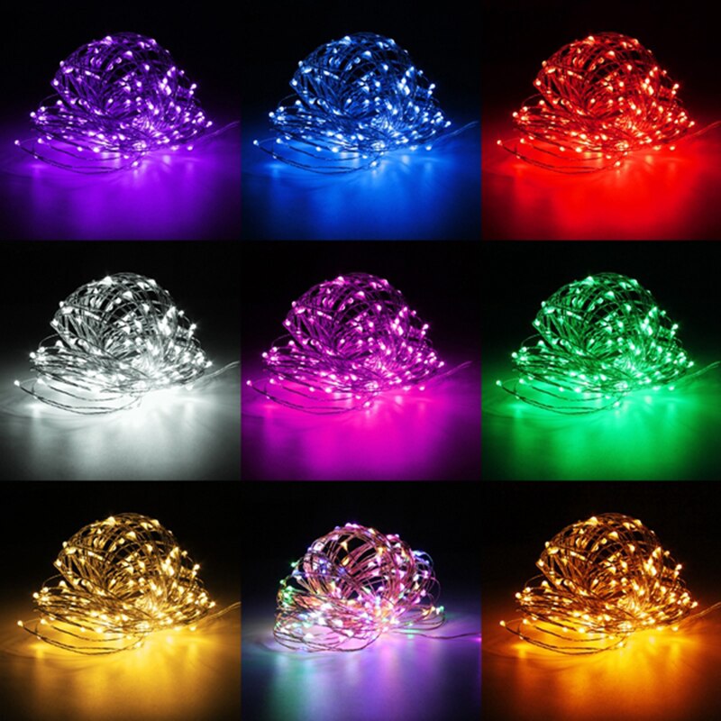 ROPIO 2M/5M LED Copper String Lights AA Battery Operated LED String Fairy Lights Christmas Wedding Party Decoration