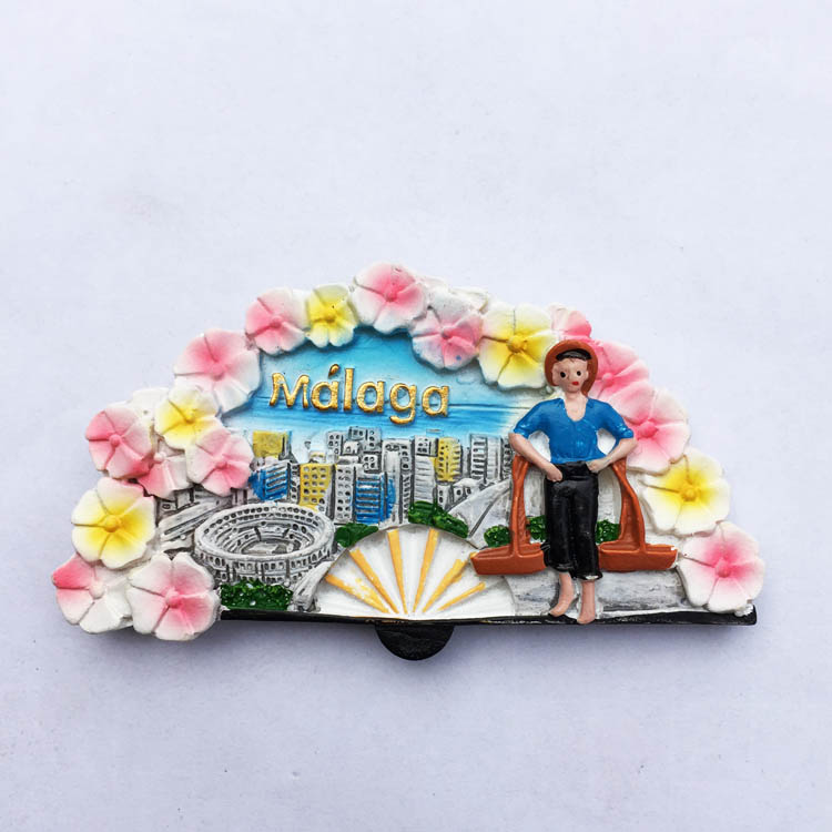 Imán de nevera SouvenirPicasso, ciudad natal de Malaga, España, turismo, decoración del hogar, accesorios, imanes de resina 3d, artesanía de viaje de campo