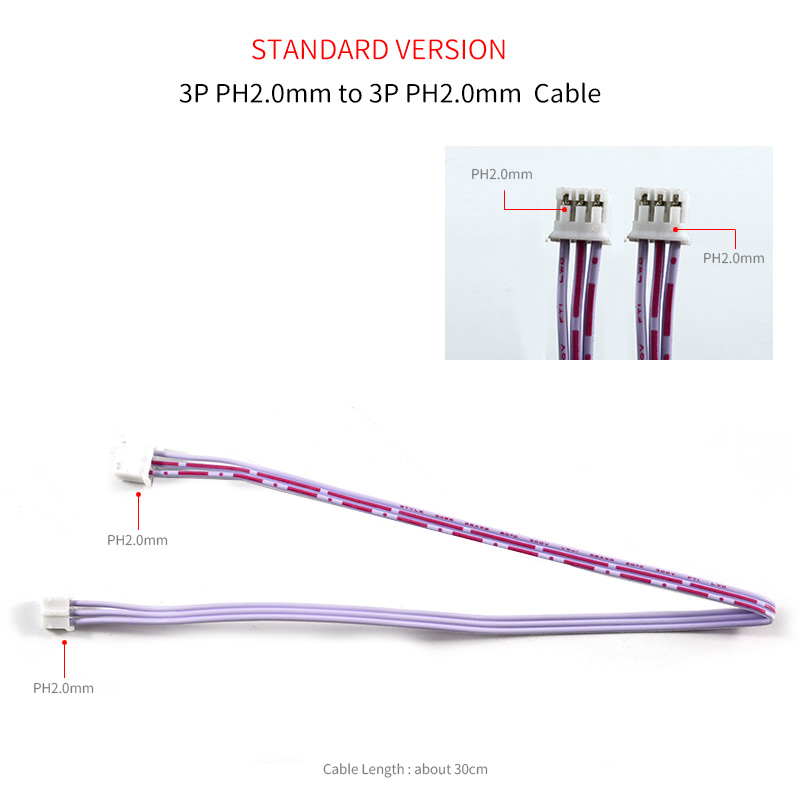 XH2.54mm Audio Cable 30cm / 50cm 2P 3P 4P 5P 6P Male to Male Terminal Signal Line PH2.0-PH2.0mm-XH2.54mm Extension Cord: Blue / <=0.5m