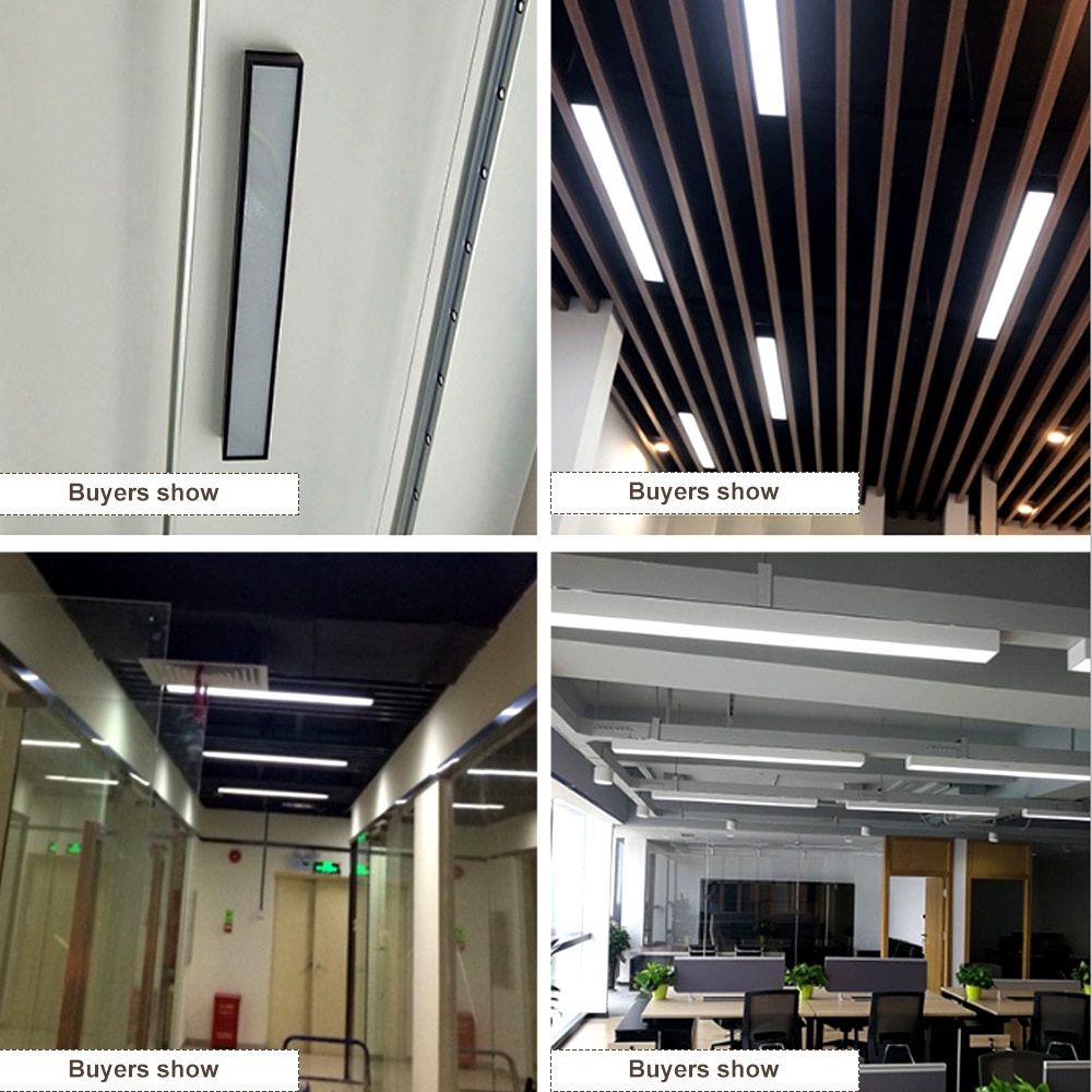 LED Long Bar Modern Simple Commercial Lighting Ceiling Lamp Office Rectangular Suspender Lamps Square Fluorescent Lamp Suspender