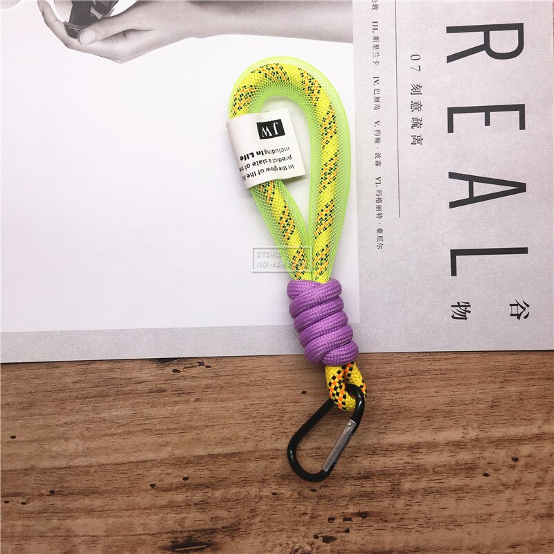 Llavero fluorescente con cordón para llaves, correa de cuello corto para llaves de coche, bolso para niños, colgante, para amigos