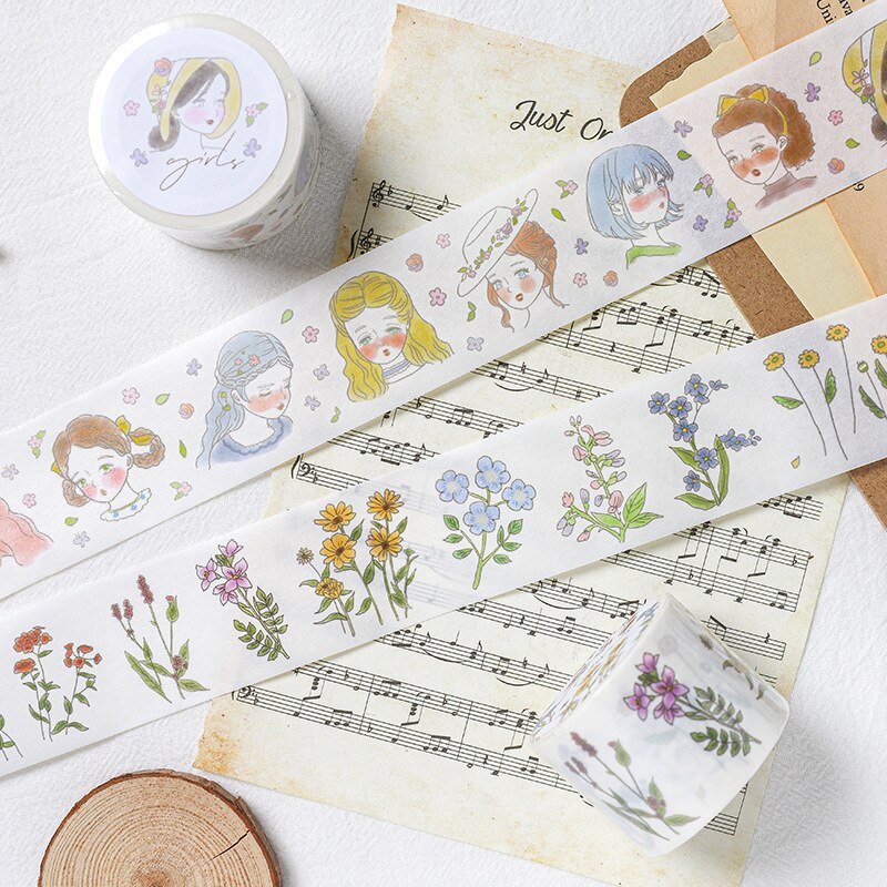 Cintas adhesivas decorativas de dibujos animados, pegatinas de papel para álbum de recortes DIY, 5m, 1 unidad/lote