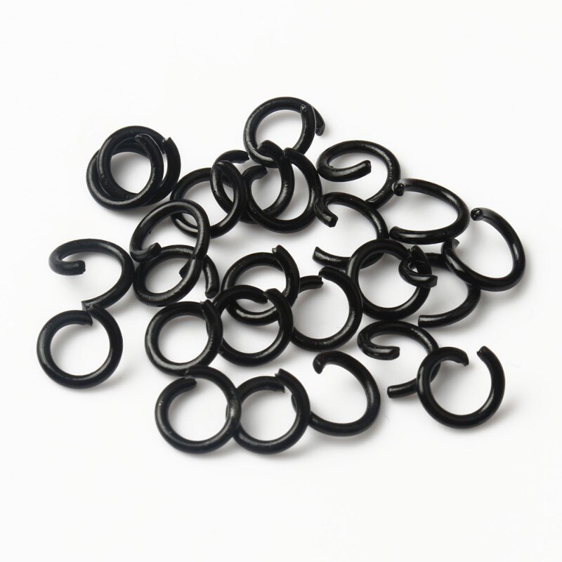 50 sztuk/partia 8mm metalowy otwarty pierścień Jump Multicolor podział pętli pierścienie bransoletka materiały do tworzenia biżuterii Handmade akcesoria DIY: Black Jump Ring