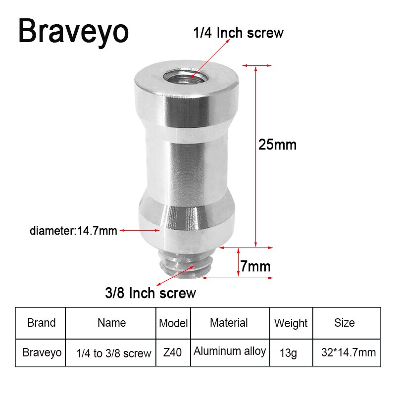 Konverteringsskrue 1/4 to 3/8 m8 m6 skruer blitzstativ kuglehoved monopod adapter skrue fotograferingstilbehør til spejlreflekskamera stativ: Grå